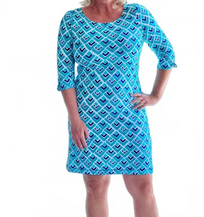 Hatley Lucy Mini Dress In Textured Diamonds In Blue