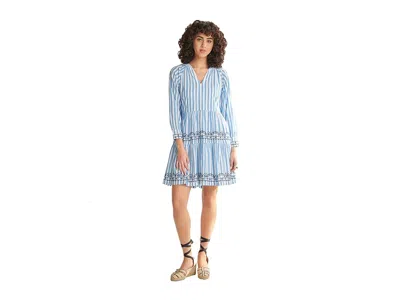 Hatley Maddy Popover Dress - Azure Stripes