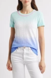 Hatley Simone Knit Short Sleeve Tee In Ocean Dip Dye In Marina