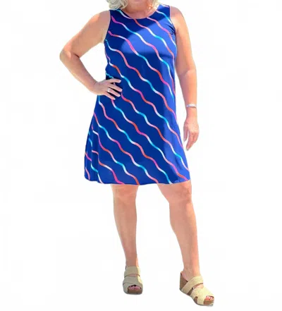 Hatley Meghan Mini Dress In Rainbow Waves In Blue