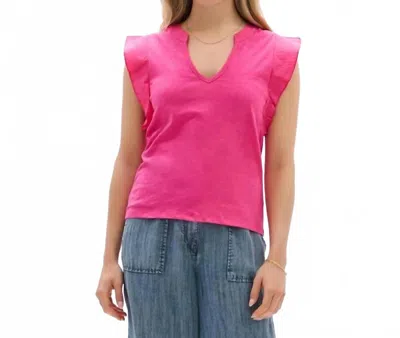 Hatley Mixed Media Tank Top In Carmine Rose In Pink