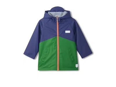 Hatley Navy And Juniper Raglan Rain Jacket (toddler/little Kid/big Kid) Boy's Coat Patriot Blue : 3t (toddl