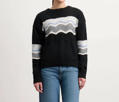 Hatley Pointelle Wave Sweater In Black