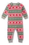 Hatley Polar Bear Fair Isle Sweater Romper In Grey