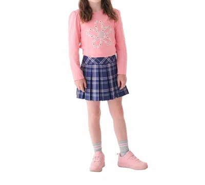 Hatley Kids' Preppy Plaid Pleated Skirt In Blue