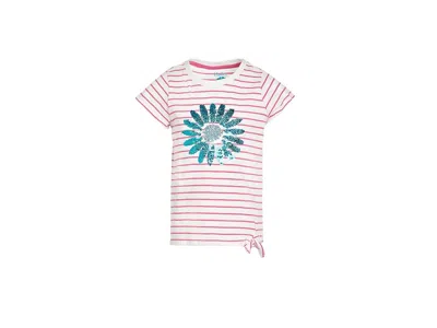 Hatley Radiant Flower Striped Tie Front T-shirts (toddler/little Kid/big Kid) Girl's T Shirt White : 12 (bi