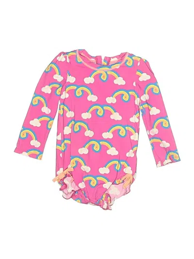 Pre-owned Hatley Kids' Rash Guard In Pink