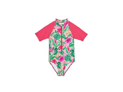 Hatley Rashguard One Piece (toddler/little Kid/big Kid) Girl's Swimwear Candy Pink : 4t (toddler), Nylon/sp