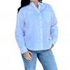Hatley Relaxed Button Down Shirt In White In Blue
