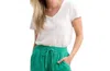 Hatley Sadie V-neck Tee Top In White In White