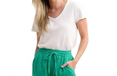 Hatley Sadie V-neck Tee Top In White