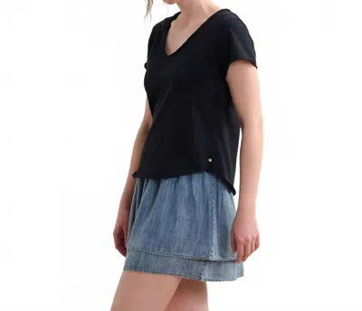 Hatley Sadie V-neck Top In Caviar Black