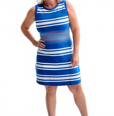 Hatley Sarah Mini Dress In Retro Stripes In Blue