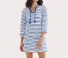 Hatley Seaside Coverups Beach Dress In Watercolor Stripes In Blue