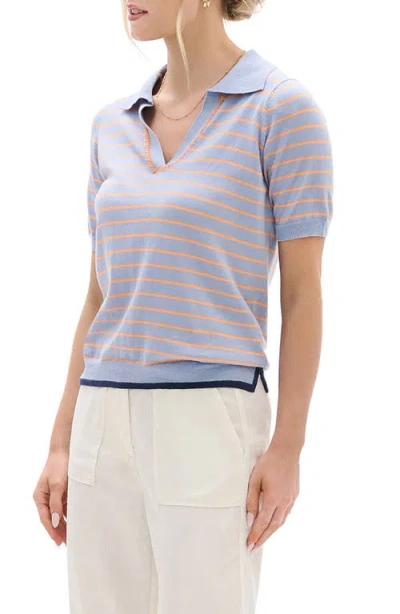 Hatley Serenity Stripe Polo Top In Purple