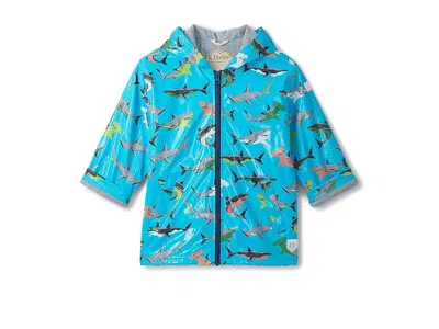 Hatley Shark Party Colour Change Zip-up Rain Jacket (toddler/little Kid/big Kid) Boy's Coat Horizon Blue : 