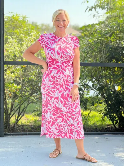 Hatley Sierra Midi Dress In Floral Leaf In Multi