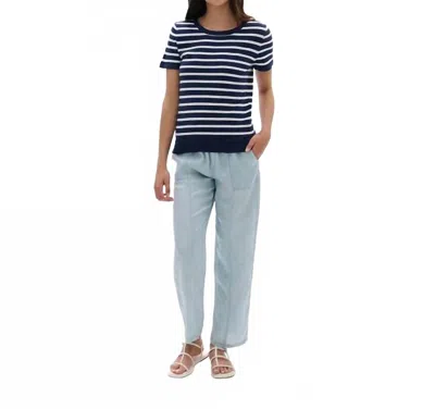 Hatley Simone Knit Tee In Navy And White Stripes In Multi