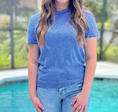 Hatley Simone Knit Tee In Palace Blue Stripes