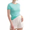 Hatley Simone Knit Tee In Teal Stripes In Blue