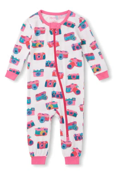 Hatley Babies'  Sketchy Camera Print Zip Romper In Multi