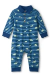 Hatley Stripe Dinosaur Print Glow In Blue