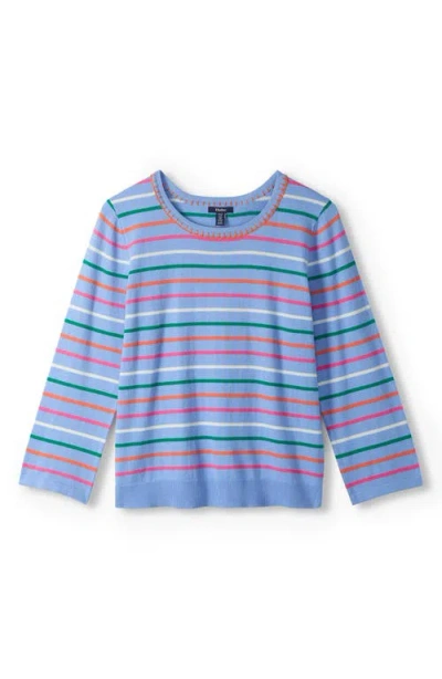 Hatley Stripe Embroidered Cotton T-shirt Shirt In Blue