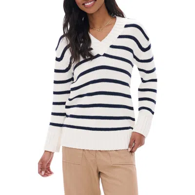 Hatley Striped V-neck Sweater In Multi