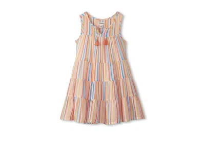 Hatley Sunny Stripes Layered Tiered Dress (toddler/little Kid/big Kid) Girl's Dress Cream : 6 (little Kid), In Multi