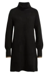 Hatley Swing Turtleneck Long Sleeve Sweater Dress In Black