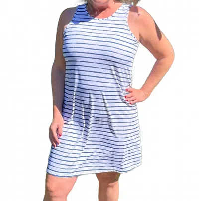 Hatley Tank Mini Dress In Watercolor Stripes In Brown