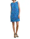 Hatley Floral Pleat Minidress In Blue