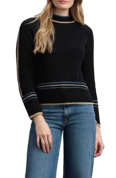 Hatley Tipped Rib Mock Neck Sweater In Black