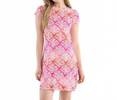 Hatley T-shirt Mini Dress In Rainbow Cabana In Pink