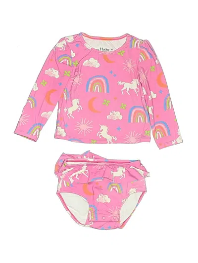Pre-owned Hatley Kids' Two Piece Swimsuit In Pink