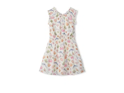 Hatley Vintage Sea Life Gathered Dress (toddler/little Kid/big Kid) Girl's Dress Cami Lace : 3t (toddler),  In Pink