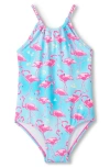 Hatley Whimsical Flamingos One-piece Swimsuit In Blue