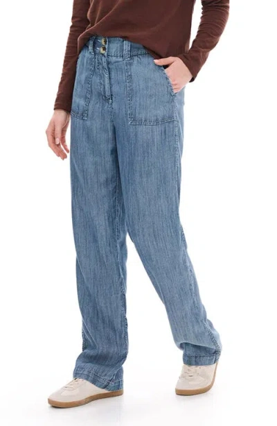 Hatley Wide Leg Tencel Lyocell Pants In Blue