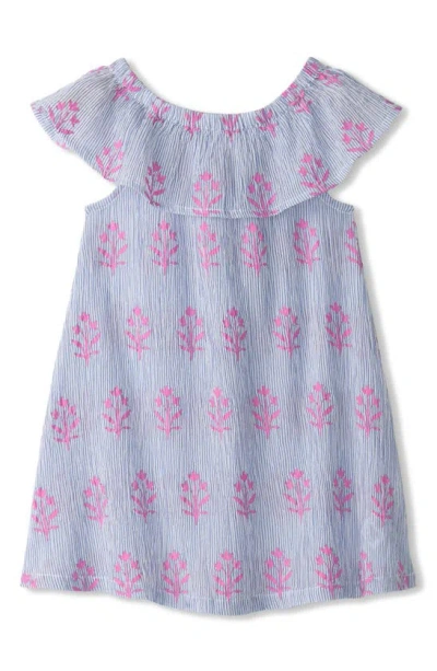 Hatley Babies' Wildflower Ruffle A-line Dress In Light Blue