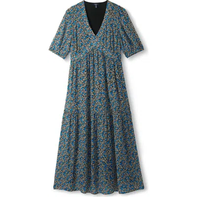 Hatley Willow Mini Vines Tiered Dress In Blue