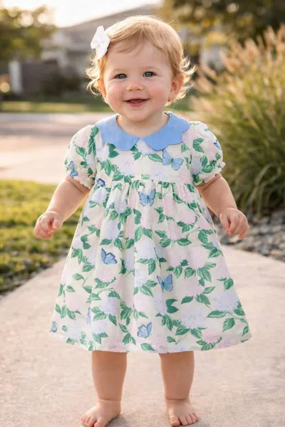 Hatley Kids' Woven Collar Dress In Garden In Multi