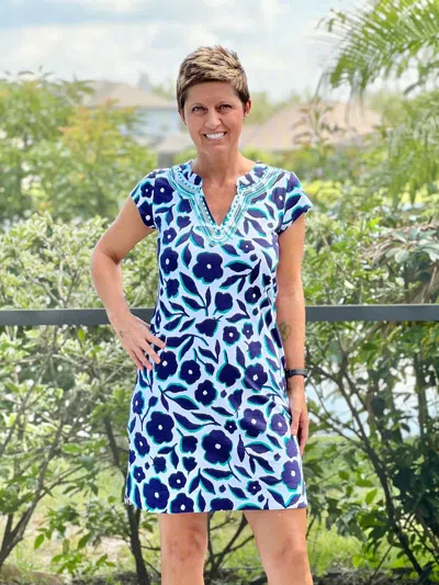 Hatley Zara Mini Dress In Fresh Flowers In Blue