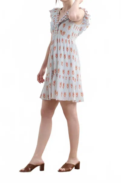 Hatley Zoe Ruffle Sleeve Dress In Floral Stripe In Multi
