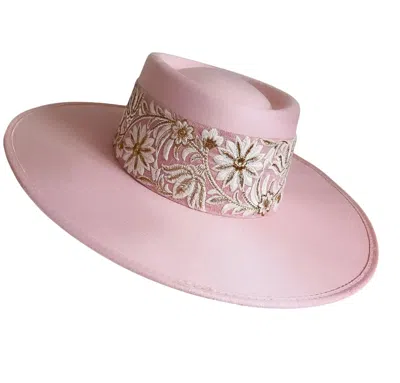 Hats N' Roses Boater Hope Hat In Cherry Blossom In Pink