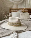 Hats N' Roses Sweetheart Fedora Hat In Ivory In Multi
