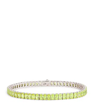 Hatton Labs Classic Green Tennis Bracelet In Silver