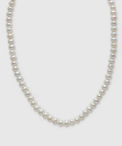 Hatton Labs Classic Pearl Chain Necklace In Silver
