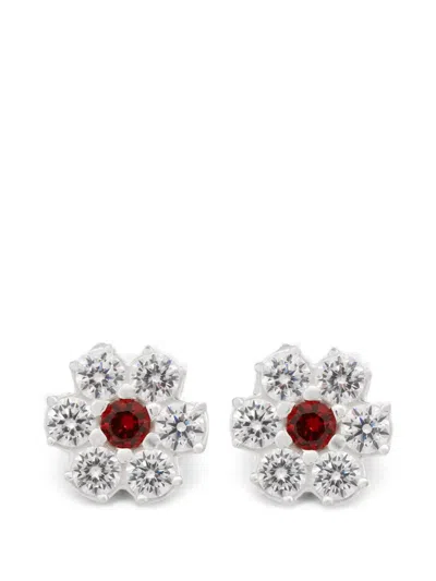 Hatton Labs Crystal-embellished Flower Earrings In Metallic