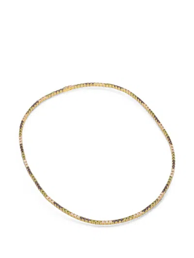 Hatton Labs Crystal-embellished Tennis Necklace In Orange