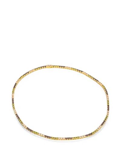 Hatton Labs Crystal-embellished Tennis Necklace In Pink